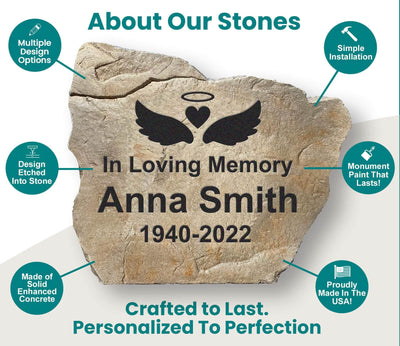 Angel Wings Memorial Stone