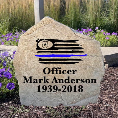 Police Flag Memorial Stone