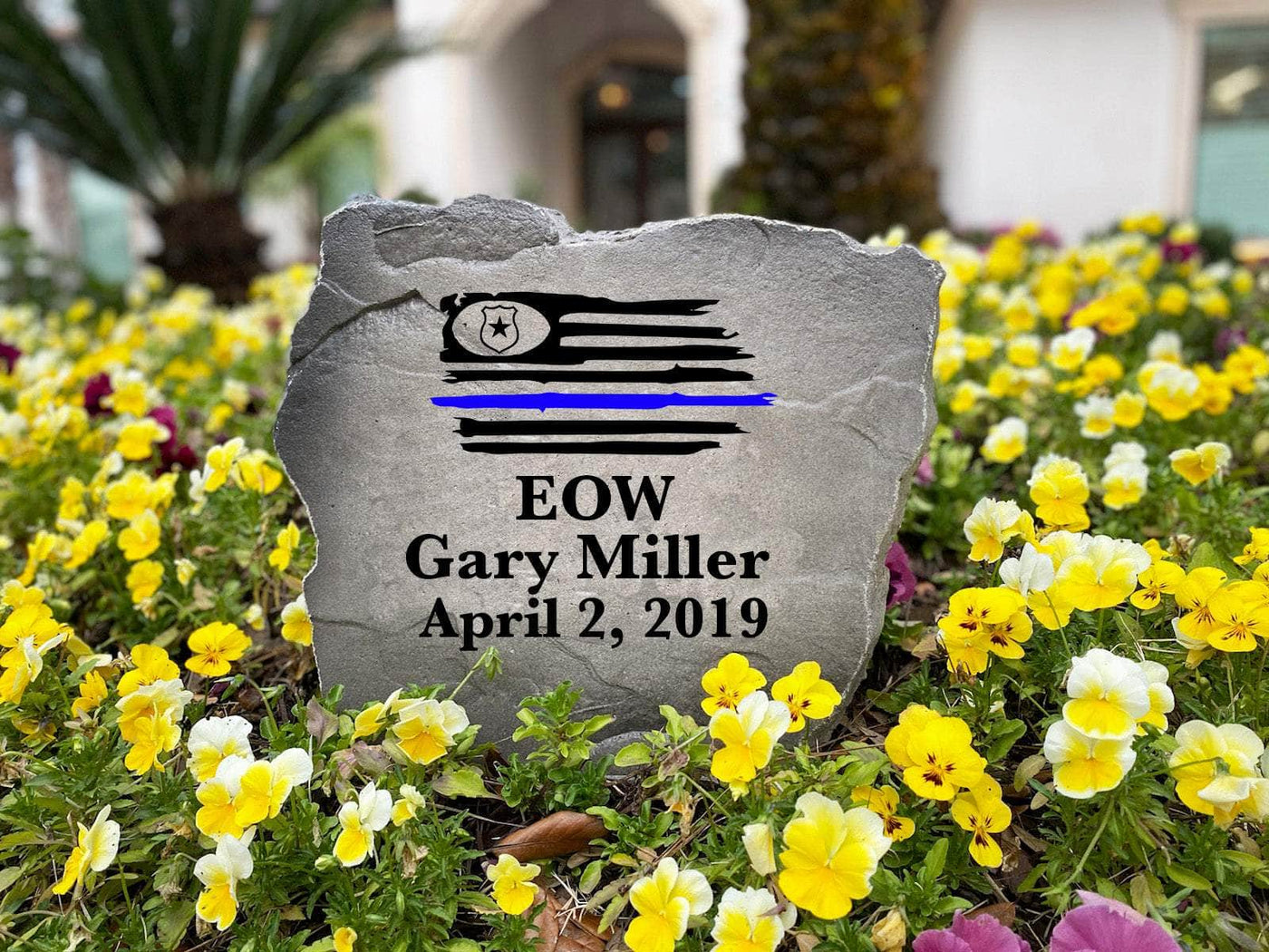 Police Flag Memorial Stone